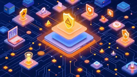 Corporate cyber network with warning nodes and security monitoring