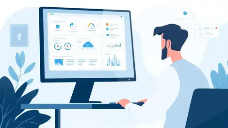 Cybersecurity analyst dashboard network risks two click workflow